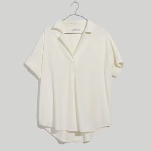 Madewell Courier Button-Back Shirt (white, small)
